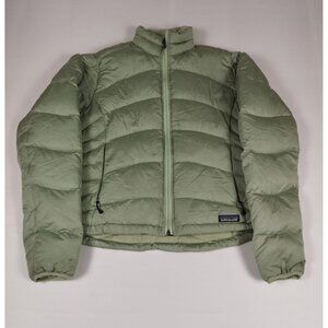 Patagonia Women Size Medium Sage Green Down Full Zip Puffer Jacket